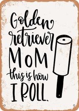 METAL SIGN - Golden Retriever Mom - Vintage Rusty Look