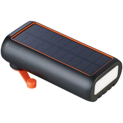 revolt Kurbel-Dynamo-Solar-Powerbank, 30.000 mAh, PD 20 W, Super Charge, LED