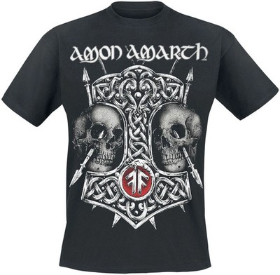 Amon Amarth T-Shirt Herren Hammer & Skulls schwarz