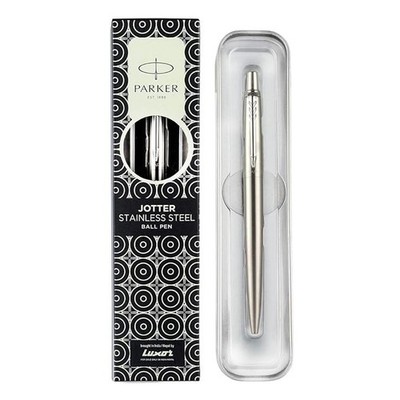 3 PACK PARKER JOTTER STAINLESS STEEL CT BALL PEN BLUE INK FREE SHIPPING
