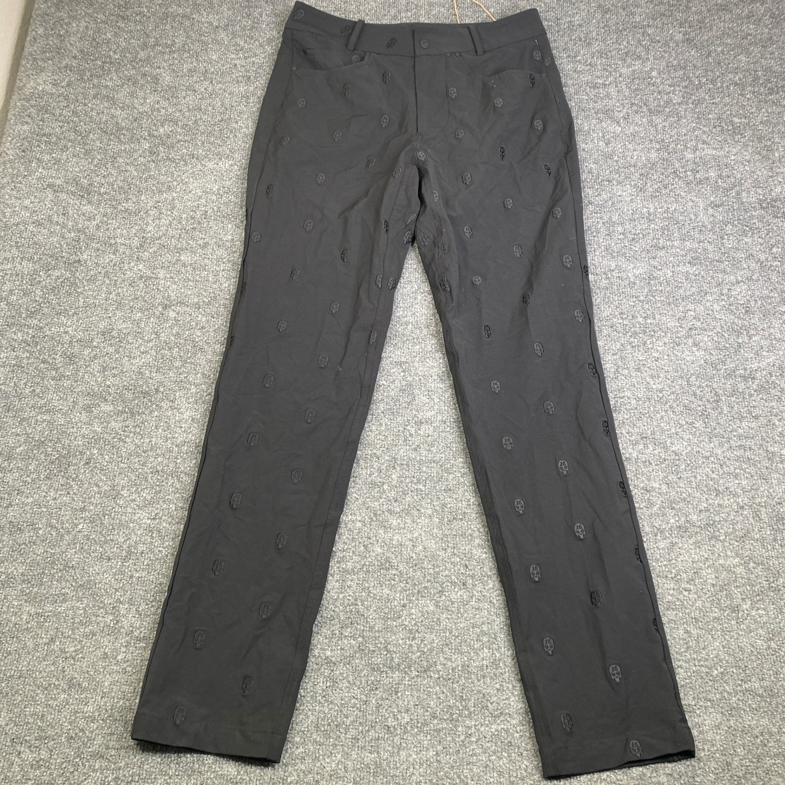 PXG Parsons Xtreme Golf Mens Black Skull Embroidered Pants 32 HQ-F21-10-SE06