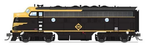 Broadway Limited HO 6684 EMD F7A, ERIE 711D, negro y amarillo, sonido Paragon4 | Zustand: New