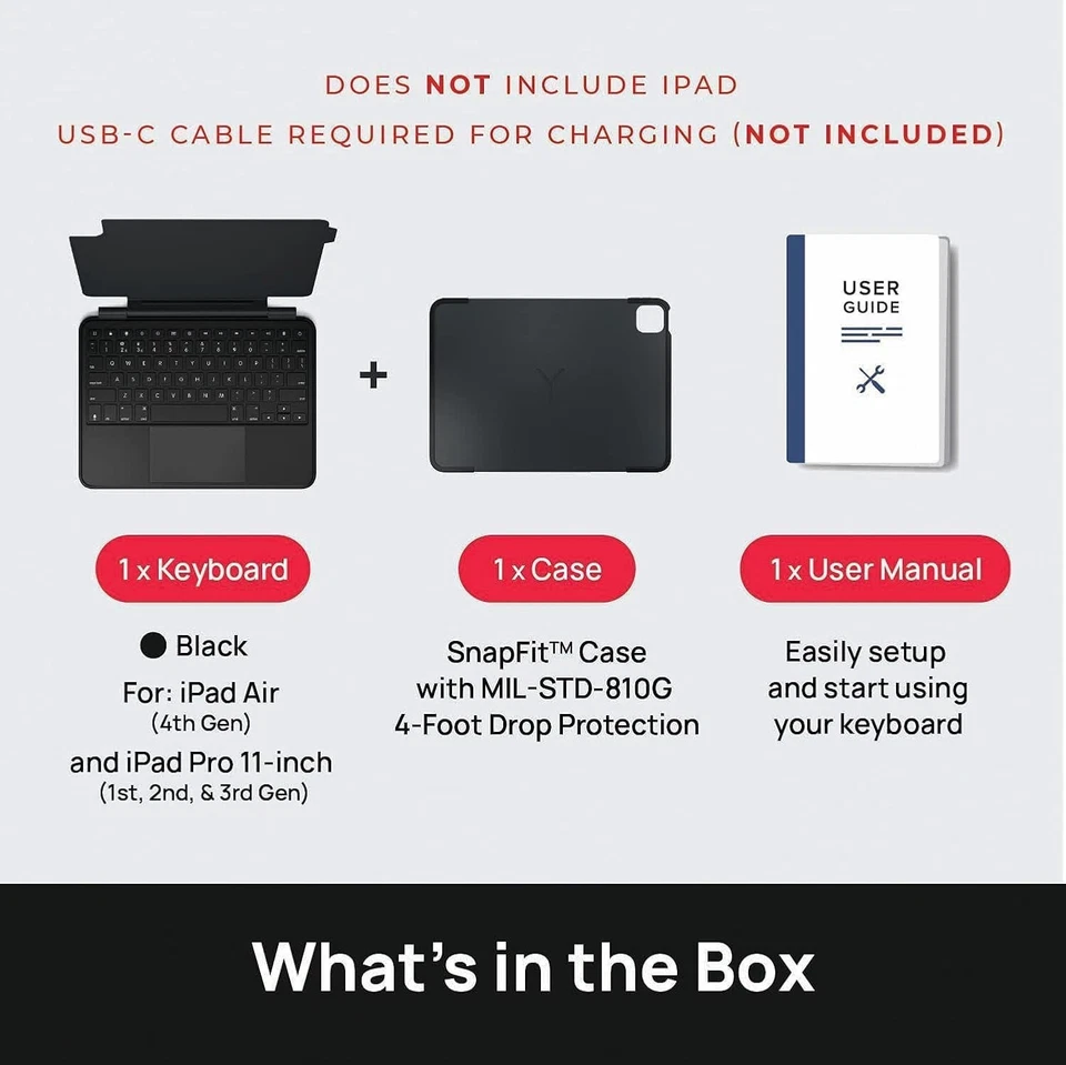 BRYDGE Air MAX+ Wireless Keyboard Case Trackpad for IPad Air 4th/ipad pro 11-in. - Image 4 of 4