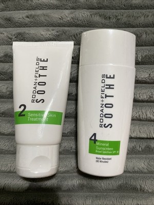 Rodan + Fields SOOTHE Sensitive Skin Treatment & Sunscreen 1.7 oz ea LOT #3 READ