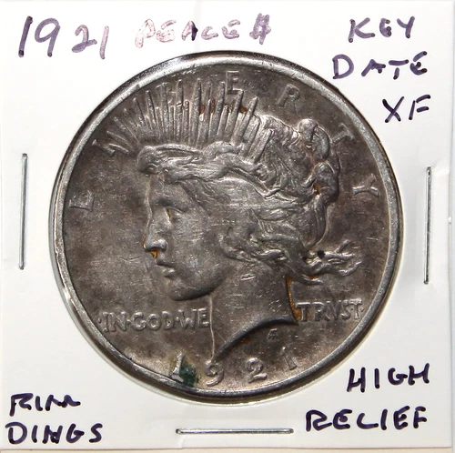 1921 US Peace Silver Dollar $1 EF XF Extremely Fine Details *Key Date*