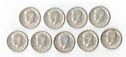 9 Nice 1964 Kennedy 90% Half Dollars