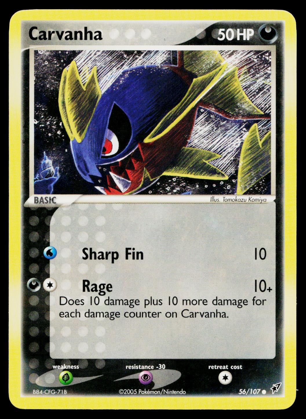 Carvanha 56/107 Common Deoxys Pokemon Near Mint