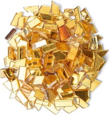 Gold Mixed Irregular Mosaic Glass Mosaic Tiles Pieces, 300G Mosaic DIY Set Adult