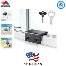 Window Locks,4 Pack Sliding Window Locks with Key for Vertical  Horizontal S...