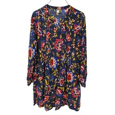 OLD NAVY Blue Floral Print Dress Womens Size Large L