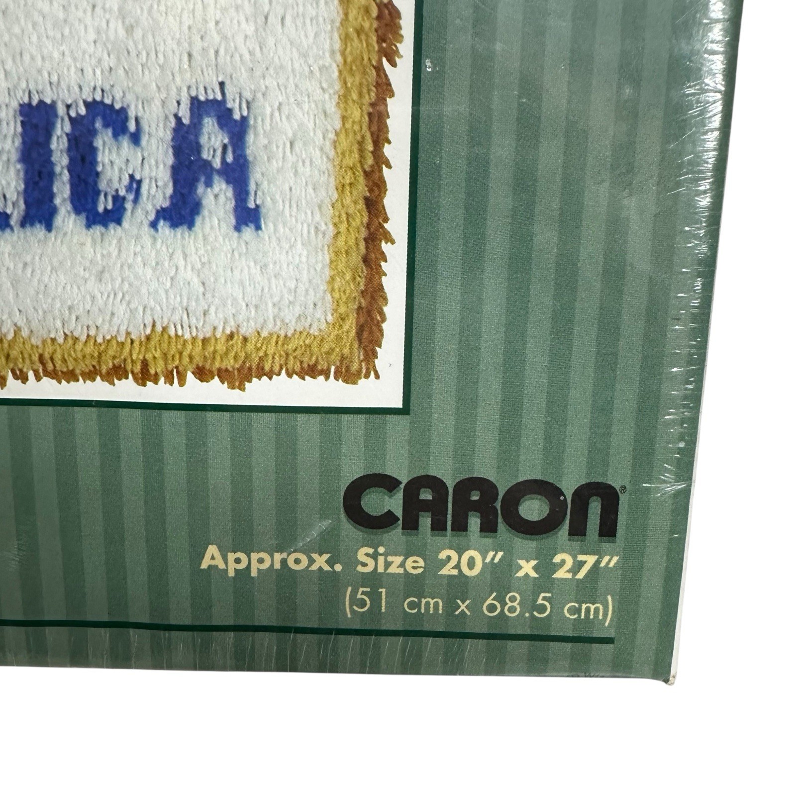 Caron Natura Latch Hook Kit GOD BLESS AMERICA 20X27" Square Flag USA NEW SEALED