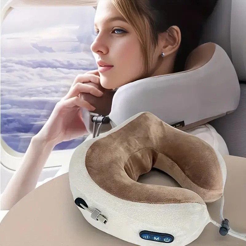 U-shaped electric neck massager for home car travel relaxation