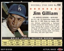 1961 Post Cereal #158 Jim Gilliam  Perforated Dodgers 2 - GOOD