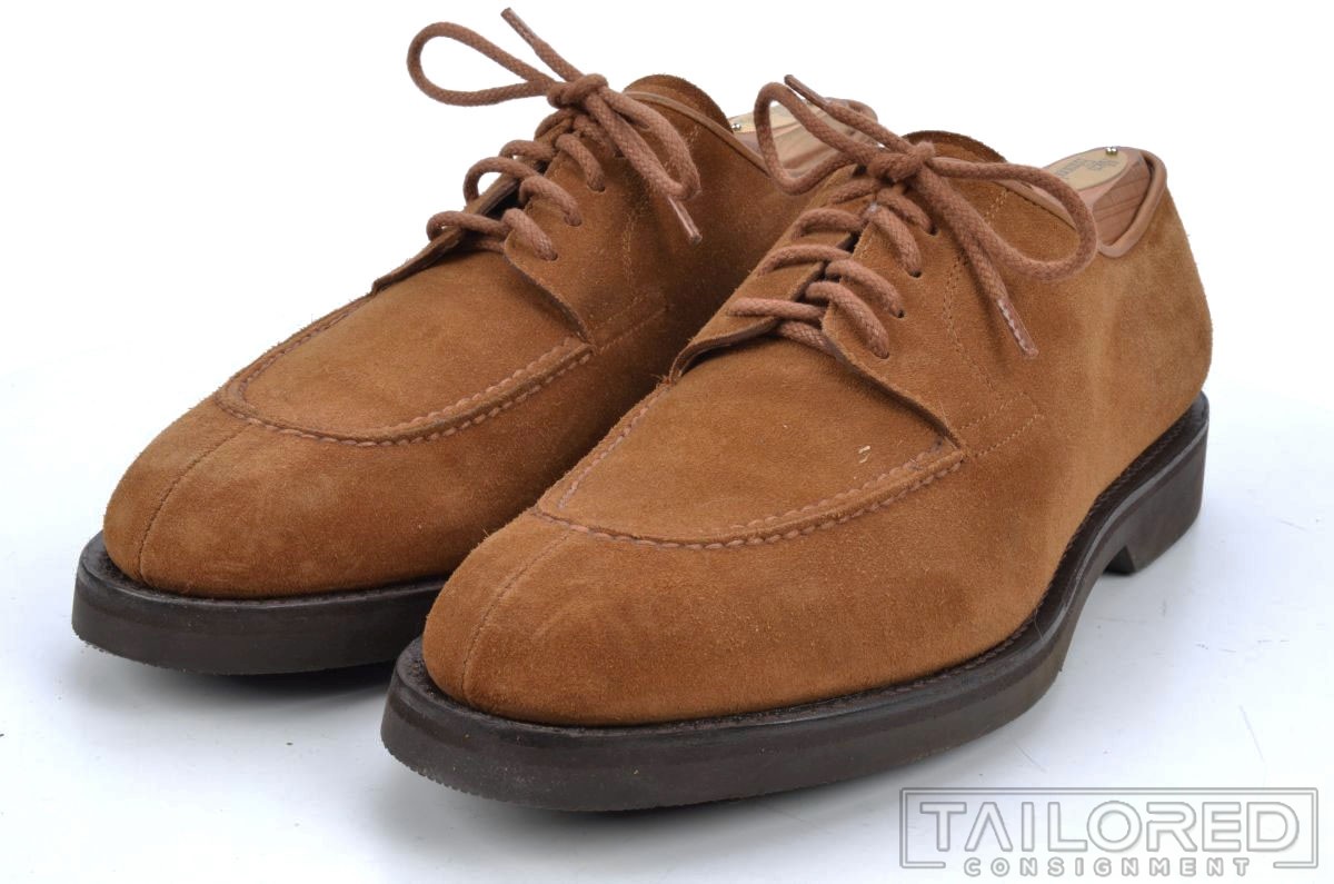 JOHN LOBB Rydal Solid Brown Suede Split Toe Oxfor… - image 5