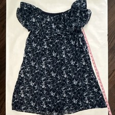 Eliza J Women’s Navy Floral Off Shoulder Ruffle Sleeve A-Line Dress Size 4