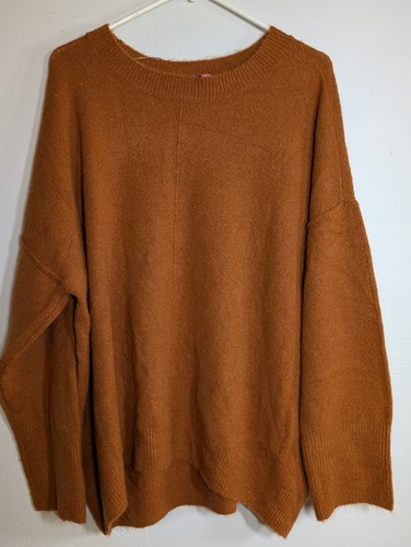 Vince Camuto Women's Rusty Orange Exposed Seam Crewneck Sweater XXL rustic NWT - Picture 1 of 8