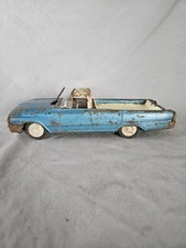 1959 Ford Ranchero Pickup Truck Tin Friction Made in Japan Blue White