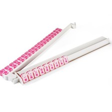 AzulHome 4 PCs Mahjong Racks 18'' Ivory White Acrylic Set of 4 with Pushers