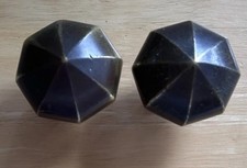 Pair Of Victorian/Georgian Reclaimed Heavy Brass Door Knobs, Nice Patina 5.5cm