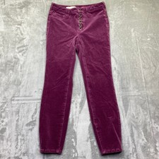 Pilcro Anthropologie High Rise Skinny Velvet Corduroy Pants Women Sz 28 Fits 27"