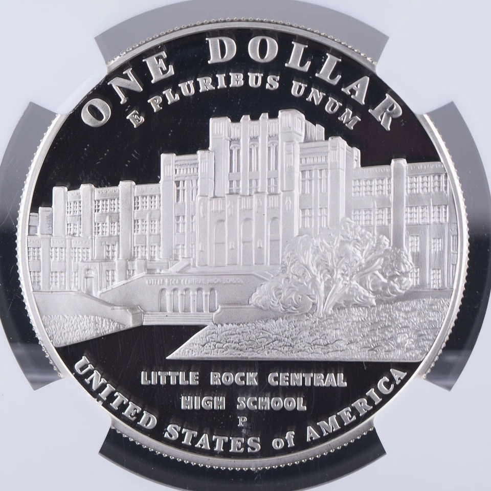 Certified 2007-P Silver $1 NGC PF70 UC Little Rock School Desegregation  - Image 4 of 4