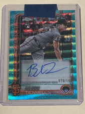 BLADE TIDWELL 2025 TOPPS CHROME UPDATE /199 RC AQUA WAVE REFRACTOR AUTO GIANTS