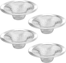4 Pcs Heavy Duty Stainless Steel Slop Basket Filter 2.75" Top / 1"Shower Drain H
