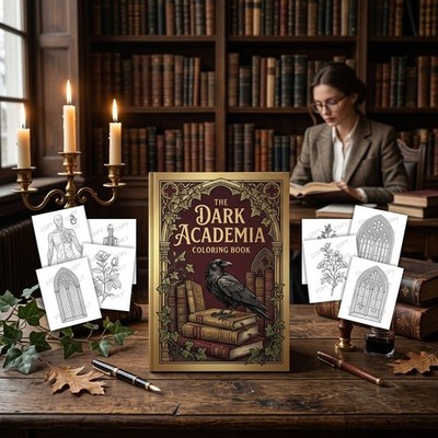 Dark Academia Coloring Book 50 Pages Gothic Queens PDF Download