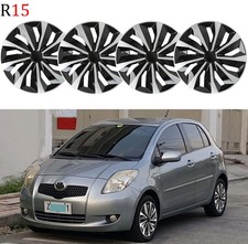 15 4 Hubcaps Wheel Cover Hub Caps Fits R15 Steel Rim For Toyota Yaris 2000-2024