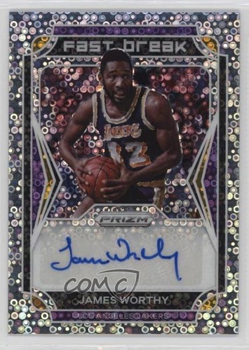 James Worthy #FB-JWY 2021 Panini Prizm Fast Break Autographs card