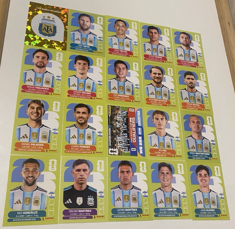 20x Complete Argentina Swiss Green 2026 World Cup Panini United Ed Lionel Messi