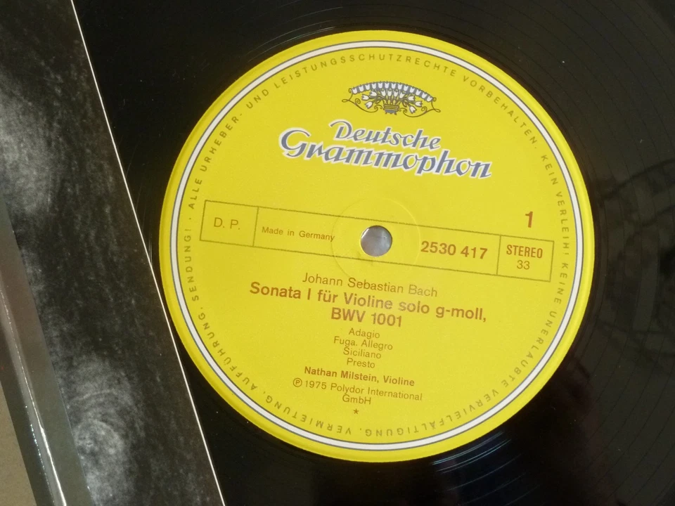 1975 Mint 1st German DG Milstein Bach Complete Sonatas & Partitas Violin 3LP Box - Image 2 of 4