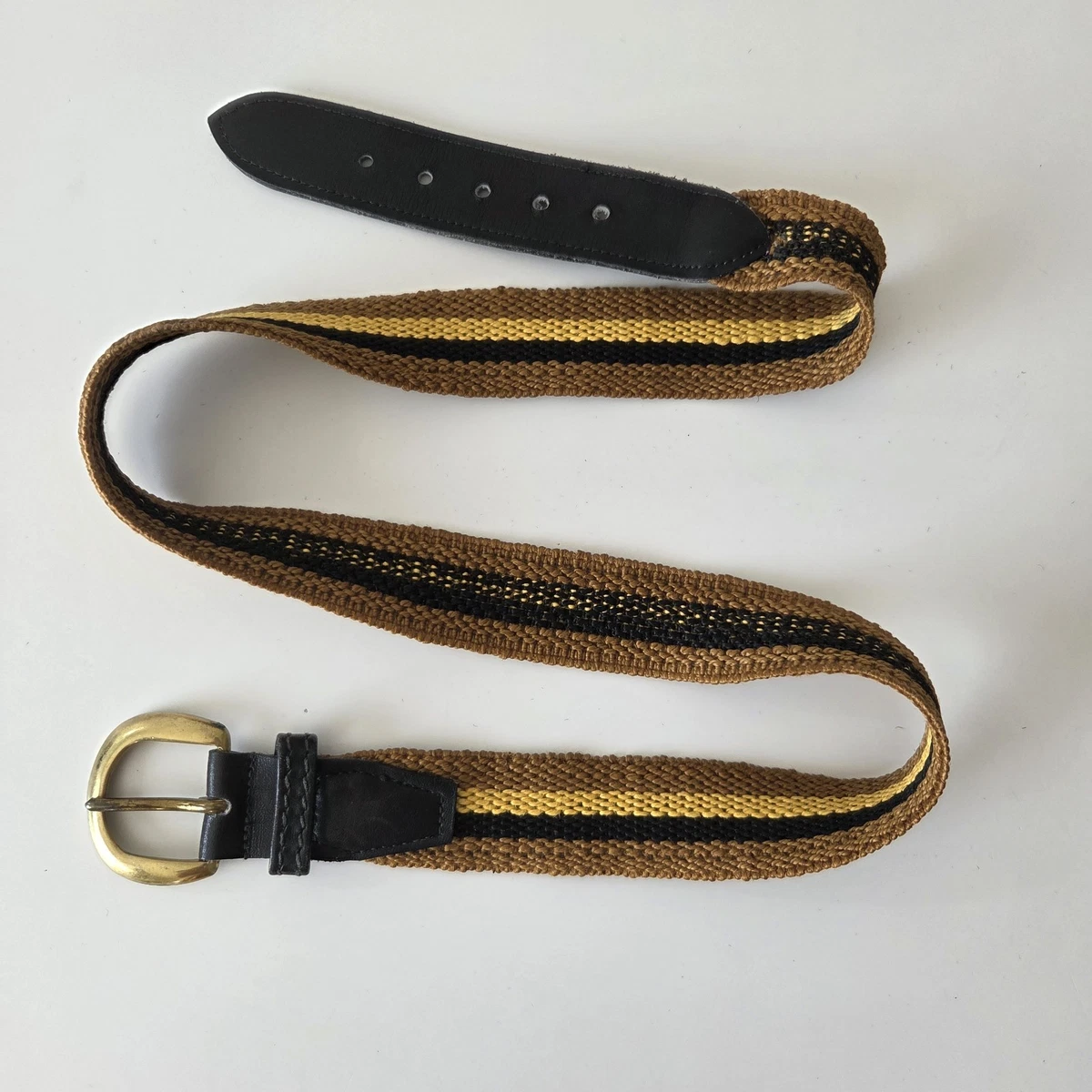 Black White Striped Elastic Cinch Waist Belt Round Buckle Nautical Chic 47-60 Elastic Striped Belts for Women for sale | eBay main image 2