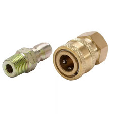 1/4 In. Male to 1/4 In. Female Quick-Connect NPT Brass Coupler for Most Pressure