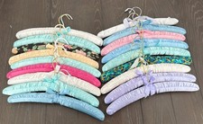 VTG 15" Padded Satin Lingerie Clothes Hangers w/ Bows Lot of 18 Great Cond.