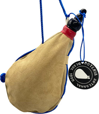 Handmade Spanish Cow Suede Bota Bag - 1.5L Wine Flask for Drinks