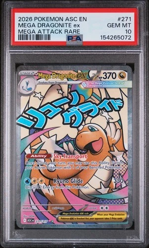 2026 POKEMON ASC EN-ASCENDED HEROES MEGA ATTACK RARE MEGA DRAGONITE EX PSA 10