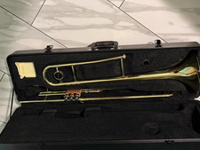 Stagg Gold Brass Tenor Marching Trombone Bb 3 Piston Valves w/ Case Used
