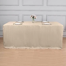 NUDE FITTED 8 ft POLYESTER TABLE COVER Wedding Tradeshow Tablecloths Supply