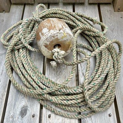 42' Maine Weathered Lobster Boat Trap Buoy FLOAT and 3/8