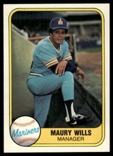 1981 Fleer Maury Wills Seattle Mariners #595