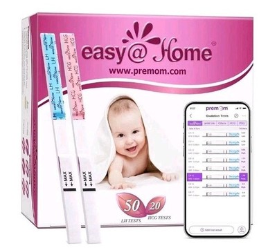 Easy@Home 50 Ovulation Test Strips and 20 Pregnancy Test Strips (50 LH + 20 HCG)
