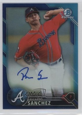 2016 Bowman Chrome Prospects Blue Refractor 64/150 Ricardo Sanchez Auto 0c2
