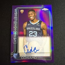 2025 Topps Chrome Basketball Purple Rookie On Card Auto Cedric Coward  27/75