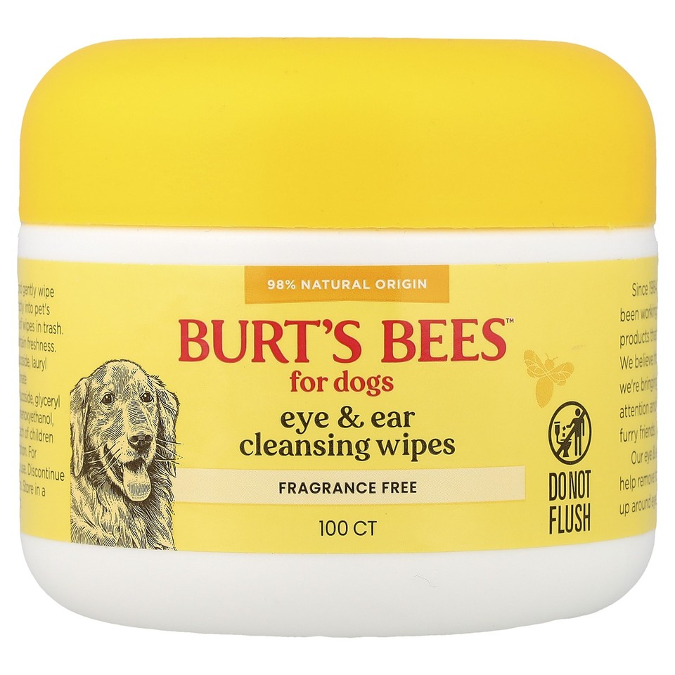 Eye and Ear Cleansing Wipes, For Dogs, Fragrance Free, 100 Count