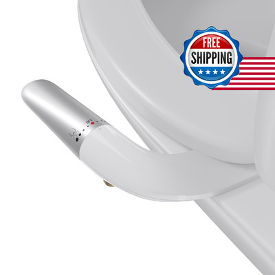Hansrapo Left-Hand Bidet Attachment   Non-Electric, Ultra-Slim Toilet Bidet for