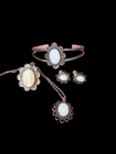 Vintage Native American 4 Piece Sterling Silver Mother Of Pearl Jewelry Set