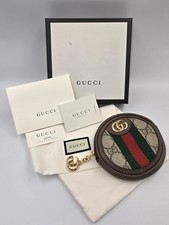 Gucci GG Supreme Ophidia Brown Gold Round Coin Purse Key Holder