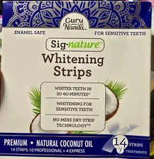 Guru Nanda Teeth Whitening Strips 14 Strips - 7 Treatments NIB Exp 03-2026