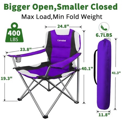 Extra Large Folding Camping Chair 400lbs - Hanami Pink